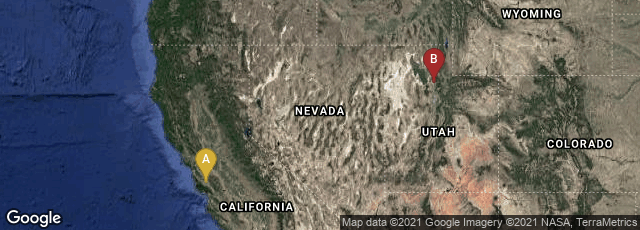 Detail map of San Jose, California, United States,Salt Lake City, Utah, United States