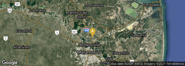 Detail map of Brownsville, Texas, United States