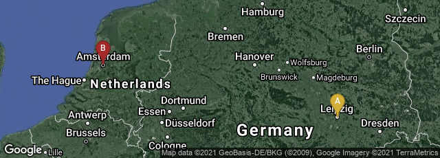 Detail map of Mitte, Leipzig, Sachsen, Germany,Amsterdam-Centrum, Amsterdam, Noord-Holland, Netherlands