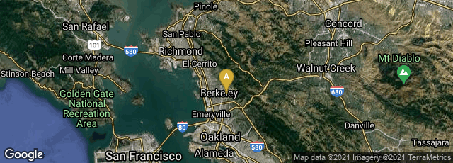 Detail map of Berkeley, California, United States