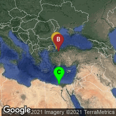 Overview map of İstanbul, Turkey,Bursa, Turkey,Alexandria Governorate, Egypt