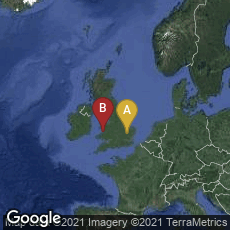 Overview map of Cambridge, England, United Kingdom,Penglais, Aberystwyth, Wales, United Kingdom