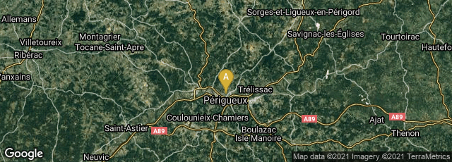 Detail map of Périgueux, Nouvelle-Aquitaine, France