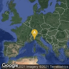 Overview map of Genova, Liguria, Italy