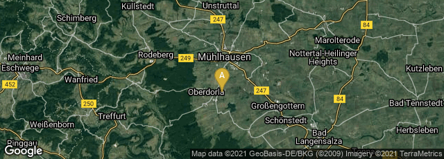 Detail map of Niederdorla, Thüringen, Germany