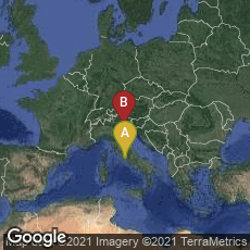 Overview map of Roma, Lazio, Italy,Venezia, Veneto, Italy,Città del Vaticano, Vatican City