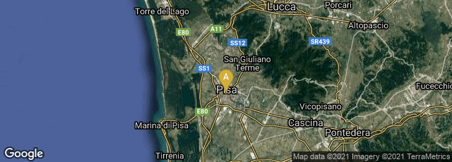 Detail map of Pisa, Toscana, Italy