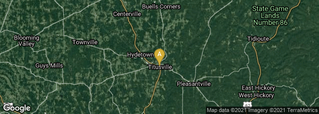 Detail map of Titusville, Pennsylvania, United States