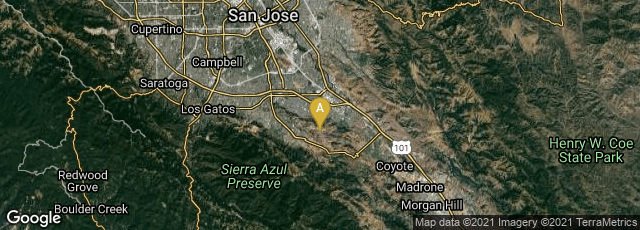 Detail map of San Jose, California, United States