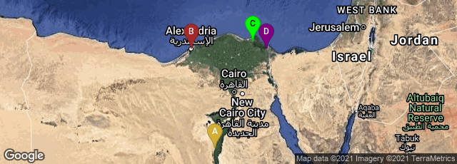 Detail map of Menia Governorate, Egypt,Alexandria Governorate, Egypt,Damietta Governorate, Egypt,Port Said Governorate, Egypt