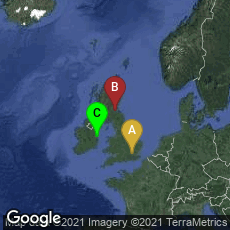 Overview map of London, England, United Kingdom,Edinburgh, Scotland, United Kingdom,Dublin 1, County Dublin, Ireland