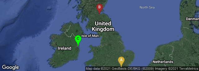 Detail map of London, England, United Kingdom,Edinburgh, Scotland, United Kingdom,Dublin 1, County Dublin, Ireland
