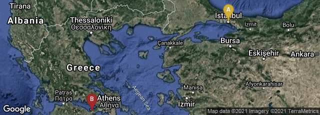 Detail map of İstanbul, Turkey,Loutraki, Greece