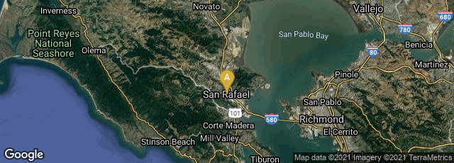 Detail map of San Rafael, California, United States