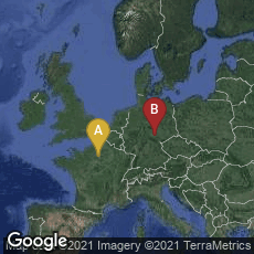 Overview map of Paris, Île-de-France, France,Weimar, Thüringen, Germany