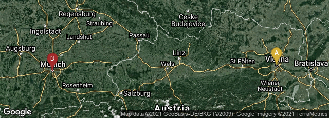 Detail map of Innere Stadt, Wien, Wien, Austria,Ludwigsvorstadt-Isarvorstadt, München, Bayern, Germany