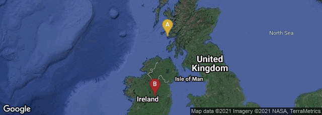 Detail map of Isle of Iona, Scotland, United Kingdom,County Offaly, Ireland