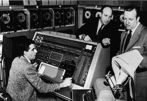 Pres Eckert explains the UNIVAC 1 to Walter Cronkite